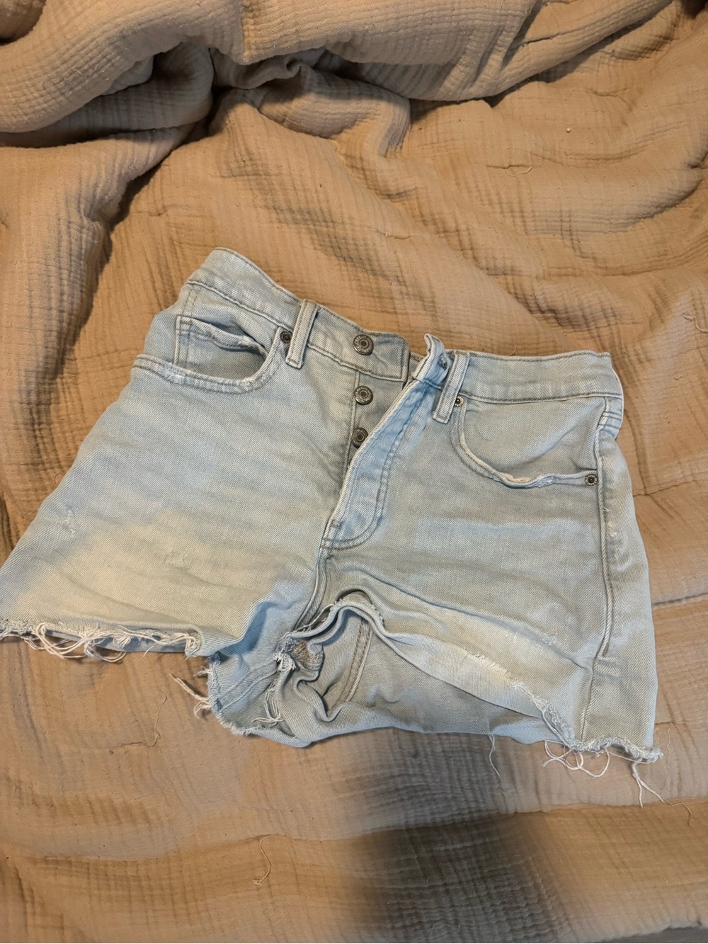 Old Navy Light Blue Frayed Hem Denim Shorts